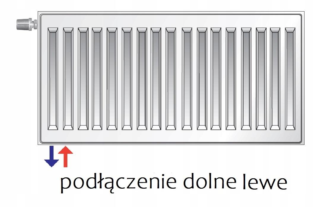 Grzejnik stalowy KERMI V22 900X1100 moc 2525W CV 22 DOLNY LEWY 48h