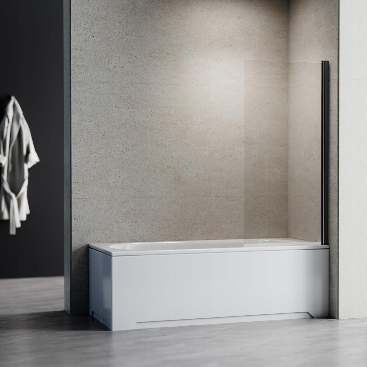 PARAWAN NAWANNOWY 1-CZĘSCIOWY 70 X 140 CM, TRANSP 5 MM, CZARNY