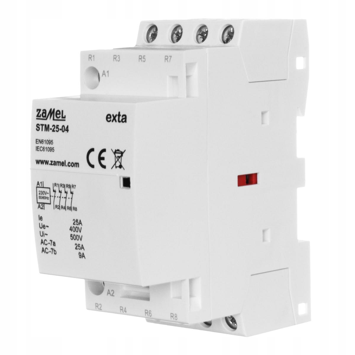 ZAMEL Stycznik modułowy instalacyjny 25A, 4xNC, 230V AC STM-25-04