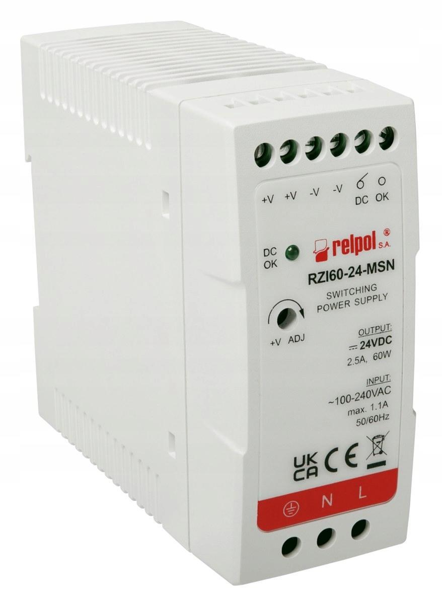 RELPOL Zasilacz impulsowy 60 W, 24 V DC RZI60-24-MSN