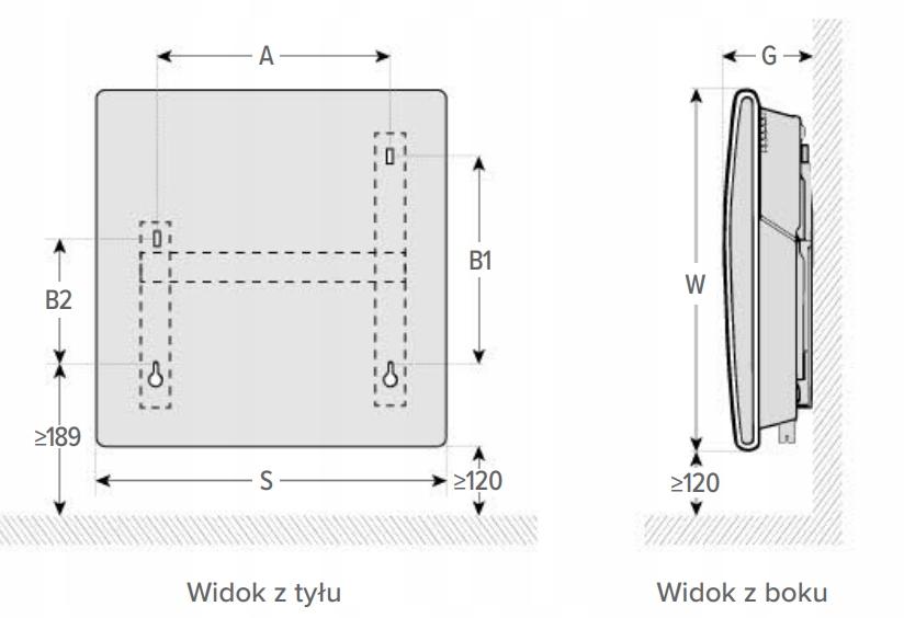Grzejnik konwektorowy elektryczny F-120 1000W (model wiszący) wyposażony w