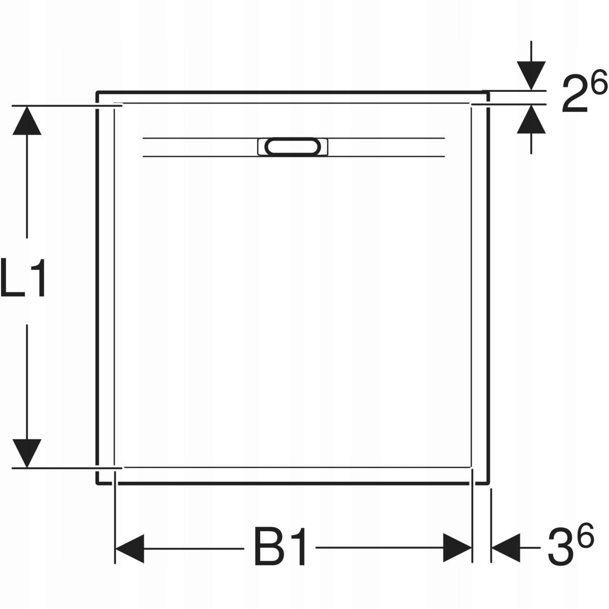 GEBERIT Brodzik kwadratowy Sestra 90x90 cm, szary
