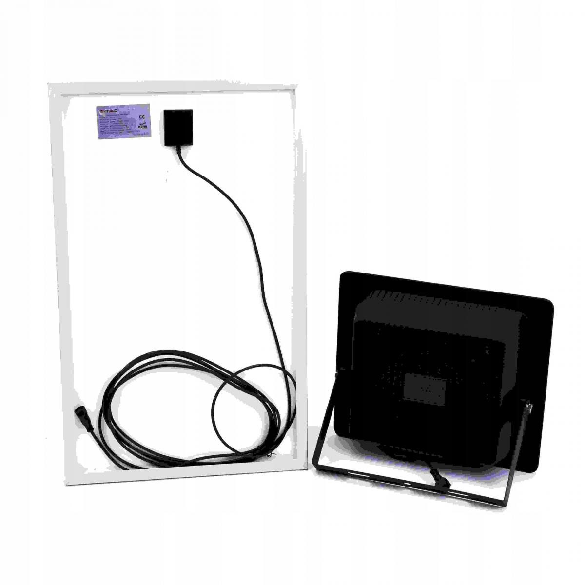 Projektor LED Solarny V-TAC 35W Czarny IP65, Pilot, Timer VT-100W 4000K 245