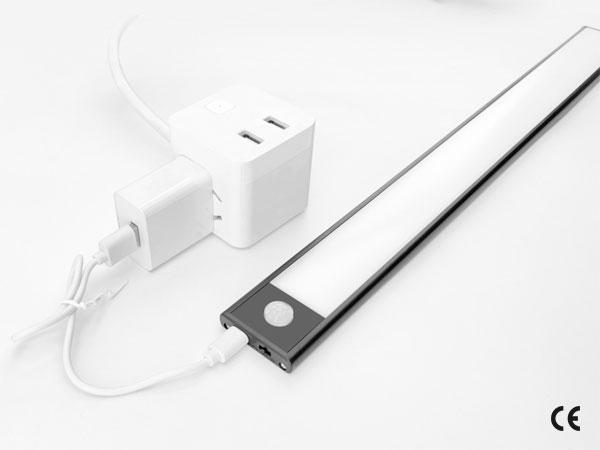 Oprawa meblowa LED do szaf, 200mm, 4000K, light sensor + pir, ładowanie 750