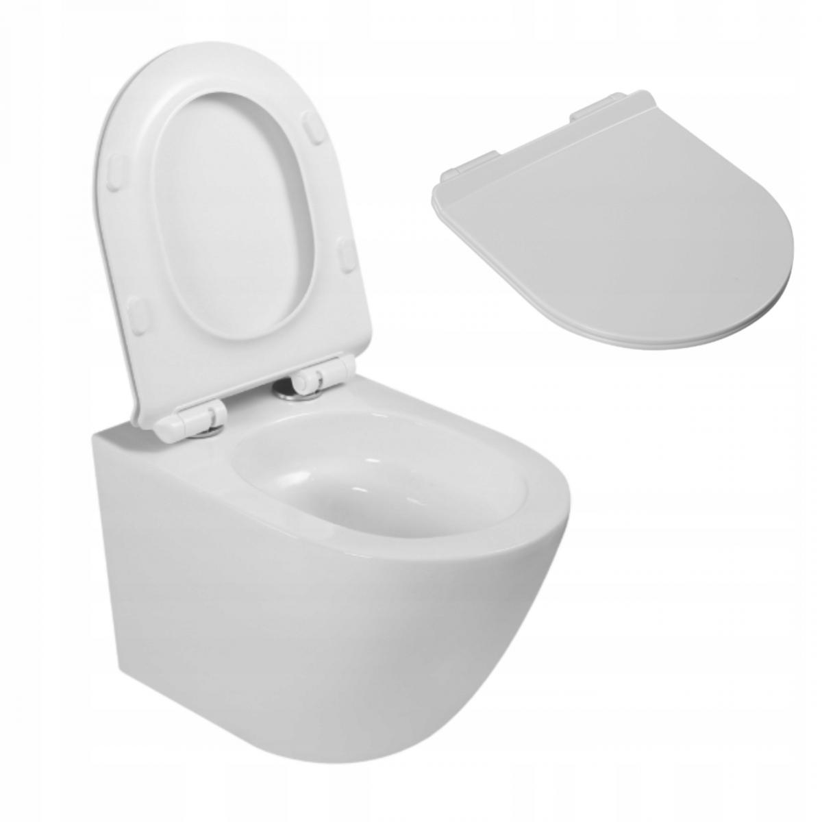 MISKA WC PODWIESZANA, QFS, TAVRO OKRĄGŁA, Z DESKĄ WOLNOOPAD, BIAŁY