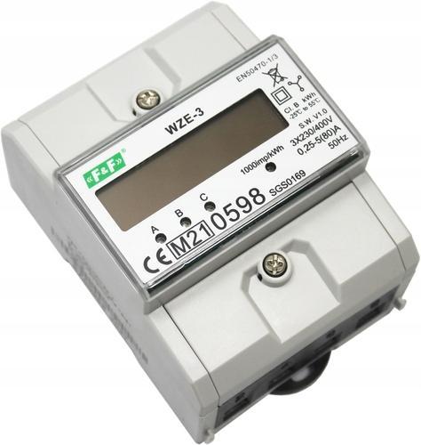 F&F Trójfazowy licznik zużycia energii 80a, mid WZE-3