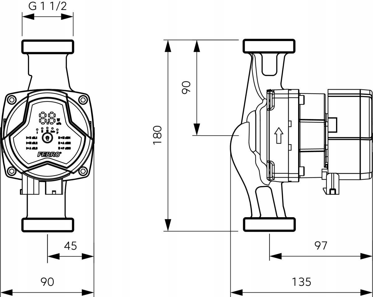 FERRO Pompa obiegowa elektroniczna GPA III 25-4-180
