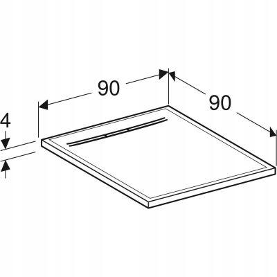 GEBERIT Brodzik prostokątny Geberit Sestra 90x90 cm, biały