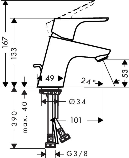 HANSGROHE Bateria umywalkowa Hansgrohe Focus E2 jednouchwytowa chrom
