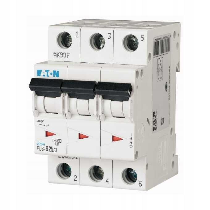 EATON Wyłącznik nadprądowy 6kA PL6-D25/3