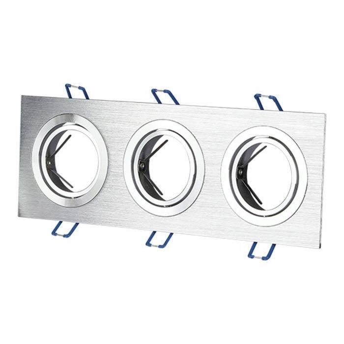 V-TAC Oprawa puntkowa VT-784 3xGU10 kwadratowa polerowane aluminium
