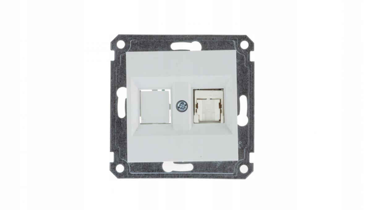 HAGER LUMINA Gniazdo 1xRJ45 Cat.5e UTP, biały