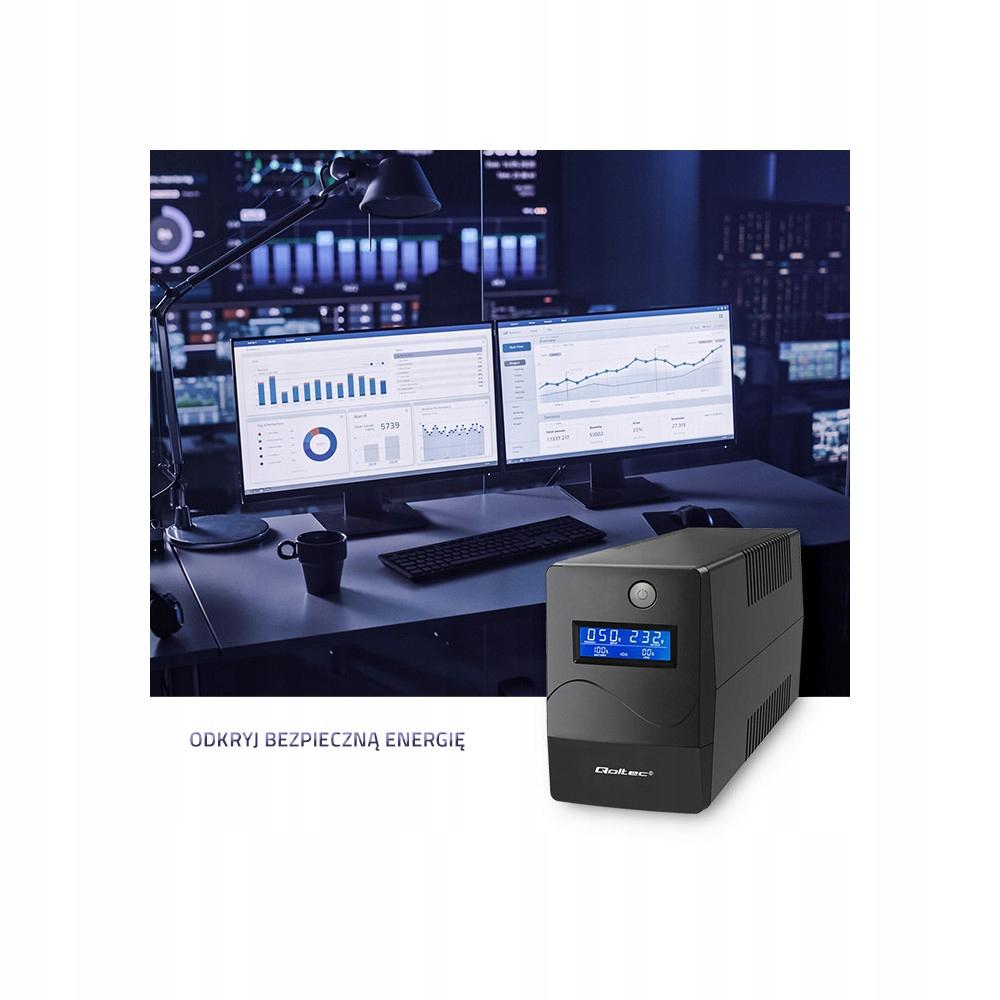 QOLTEC Zasilacz awaryjny UPS Monolith 450VA 240W LCD USB RJ45