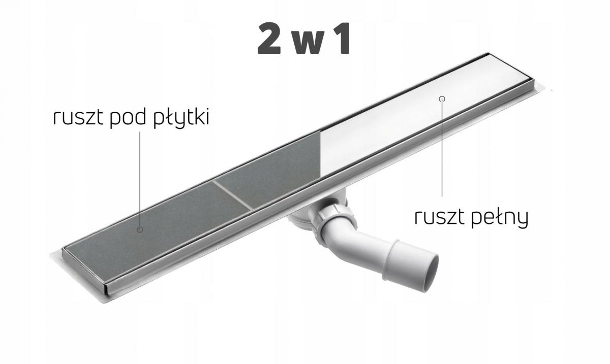 DEANTE Odpływ liniowy podłogowy 100 cm - Odwracalny, stal