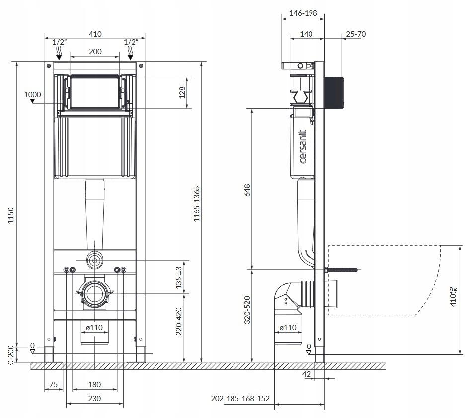 Zestaw Podtynkow B995 System 40 Mechaniczny Miska 316 Mille cleanon, deska