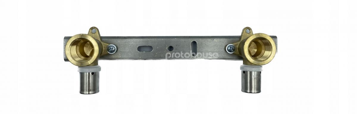 ONNLINE Płytka montażowa 150mm z kolankami press GW 16mm x 1/2 Onnline