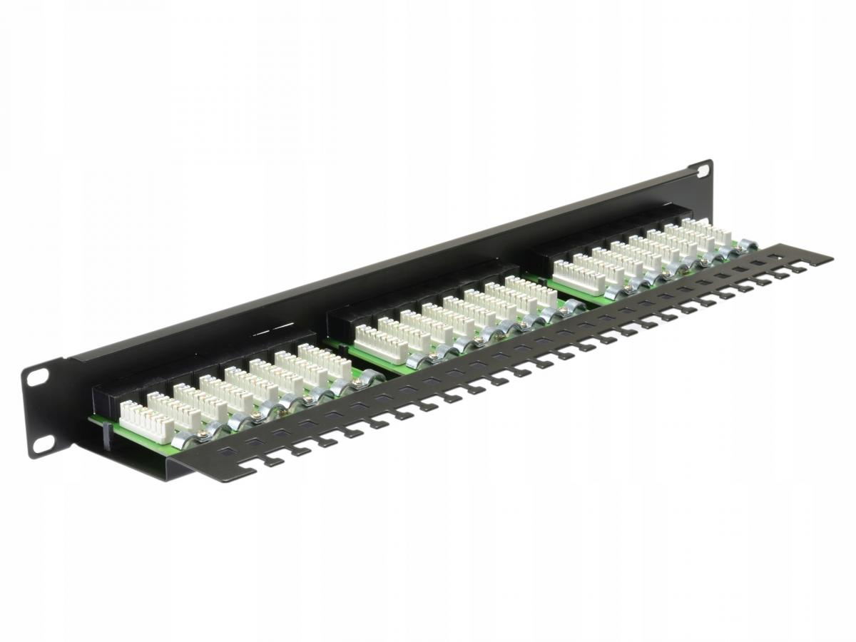 A-LAN Patch panel UTP kat.5e 24 porty LSA z półką 1U/19