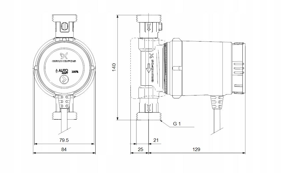 GRUNDFOS Pompa cyrkulacyjna GRUNDFOS COMFORT 15-14 BXA PM 230 V
