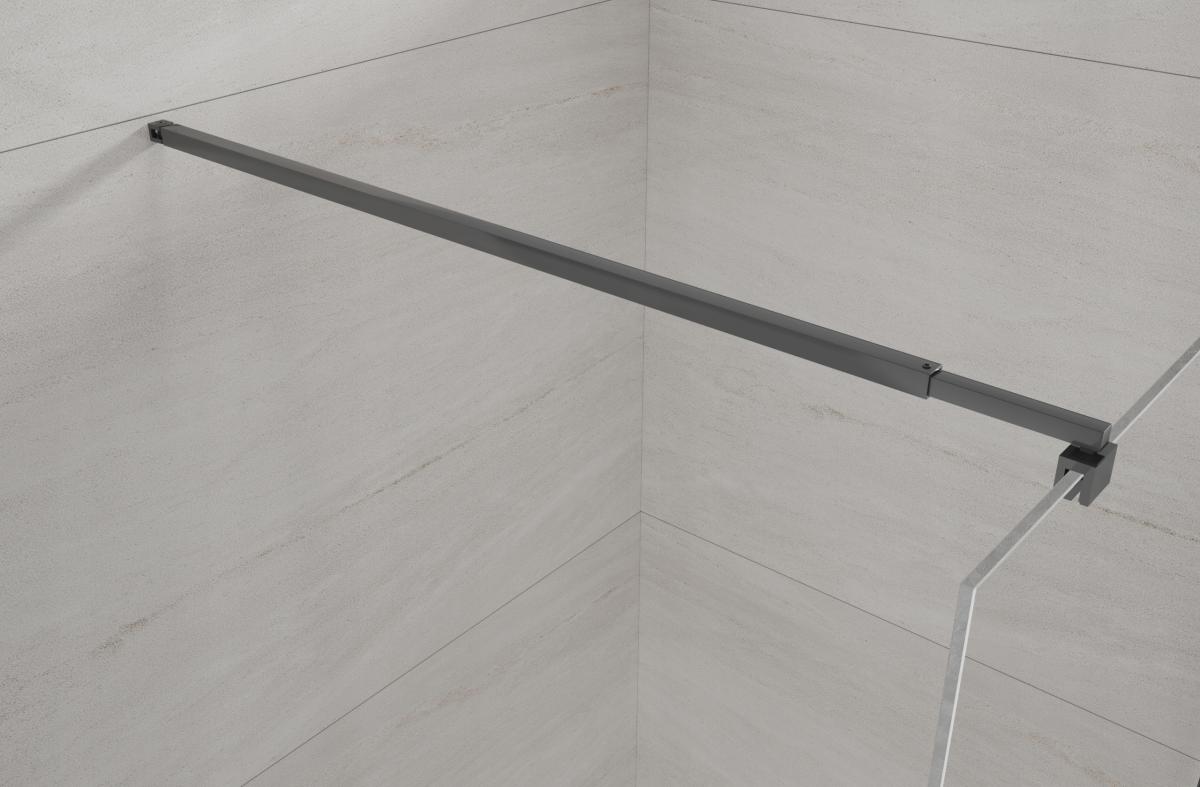 INVENA KABINA WALK-IN II 120X200CM TRANSP 8MM SHINY-GLASS CZARNY
