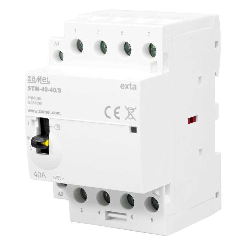 Stycznik modułowy ze sterowaniem ręcznym, instalacyjny 40A, 4xNO, 230V AC S