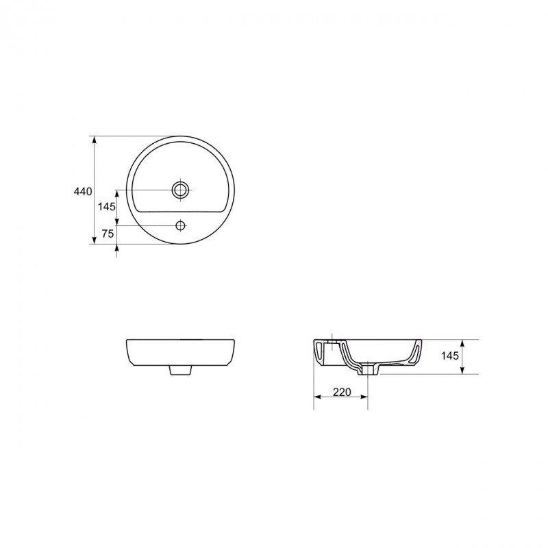 CERSANIT Umywalka Caspia 44 Ring