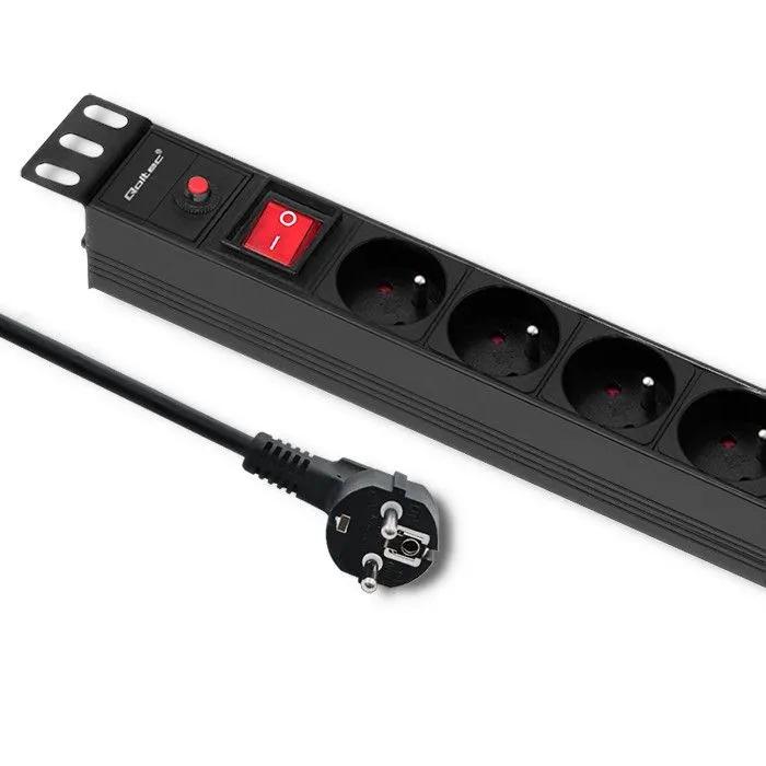 Listwa zasilająca antyprzepięciowa CB do szafy RACK 19 1U 16A PDU 8xFRENCH