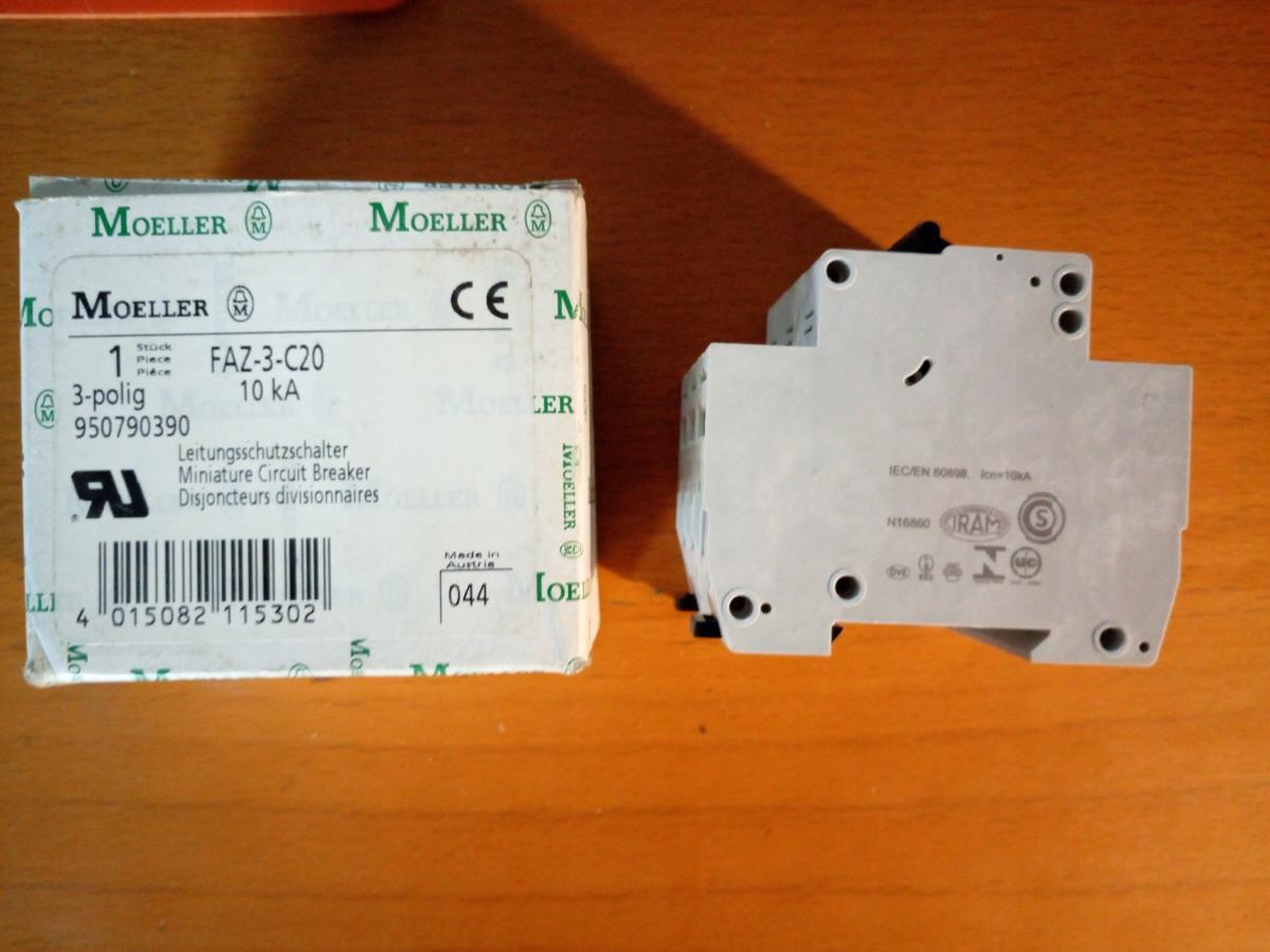 EATON Wyłącznik nadprądowy serii 15kA 3-biegunowy FAZ-C20/3