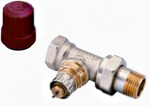 Zawór termostatyczny RA-N 10 prosty (długi nypel), z nastawą wstępną.