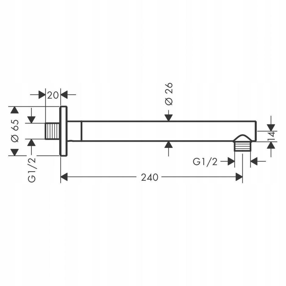 HANSGROHE Ramię natrysku HANSGROHE Vernis Blend 240 mm czarne matowe