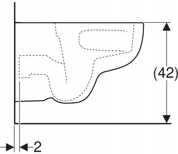 GEBERIT Wisząca miska WC Geberit Selnova, lejowa, TurboFlush: Biały