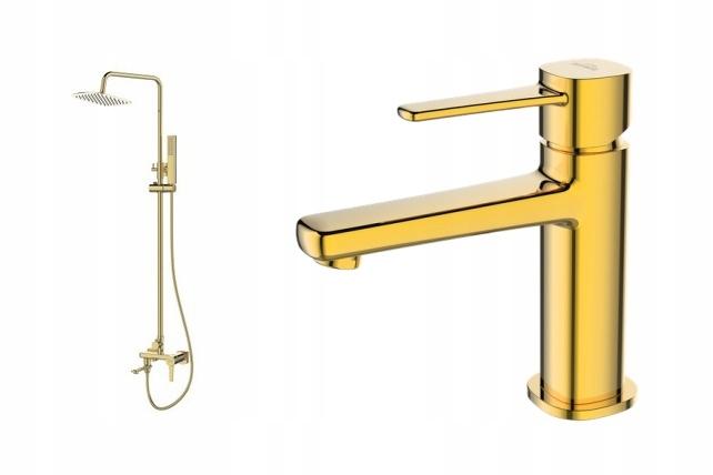 INVENA DESZCZOWNIA Z BATERIĄ WANN-NATR GLAMOUR INVENA TREND ZŁOTA