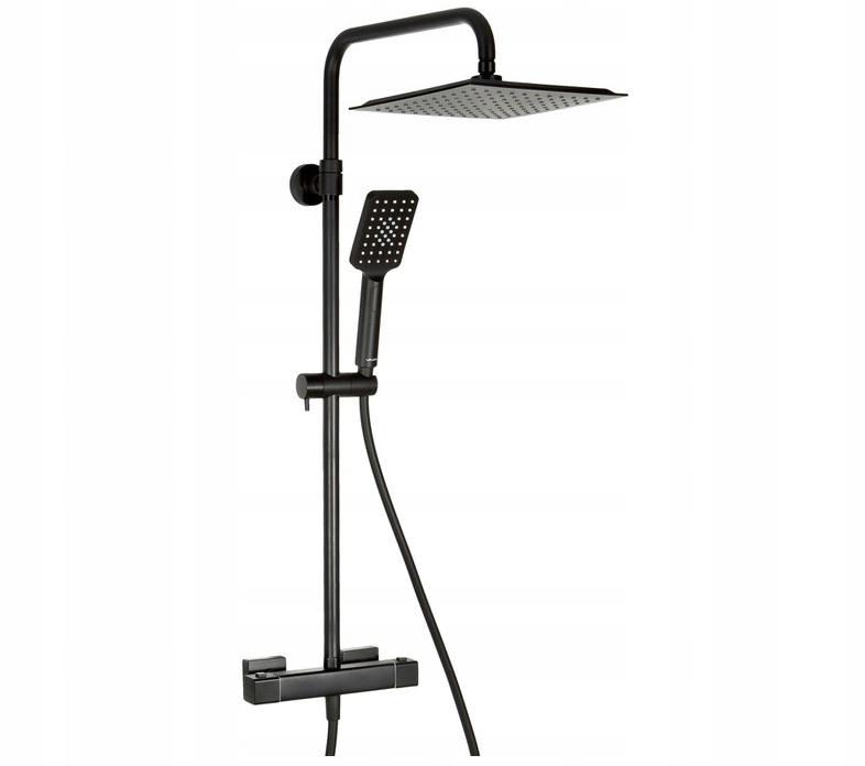 VALVEX Kolumna prysznicowa Cubus Black z baterią termostatyczną