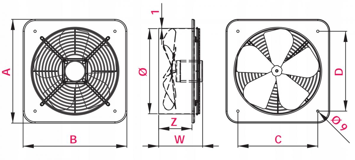 AWENTA Wentylator osiowy WOC320 - kostka