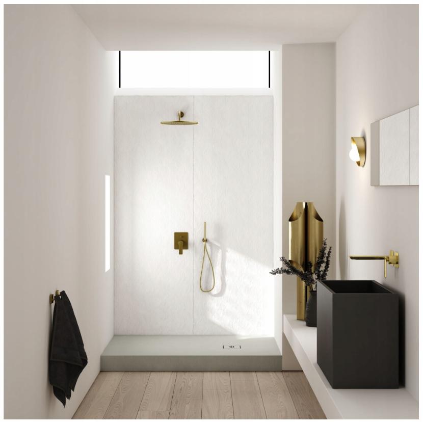 SCHEDPOL Brodzik kompozyt Kalait Stabilsound Plus White Stone 80x90 z M2