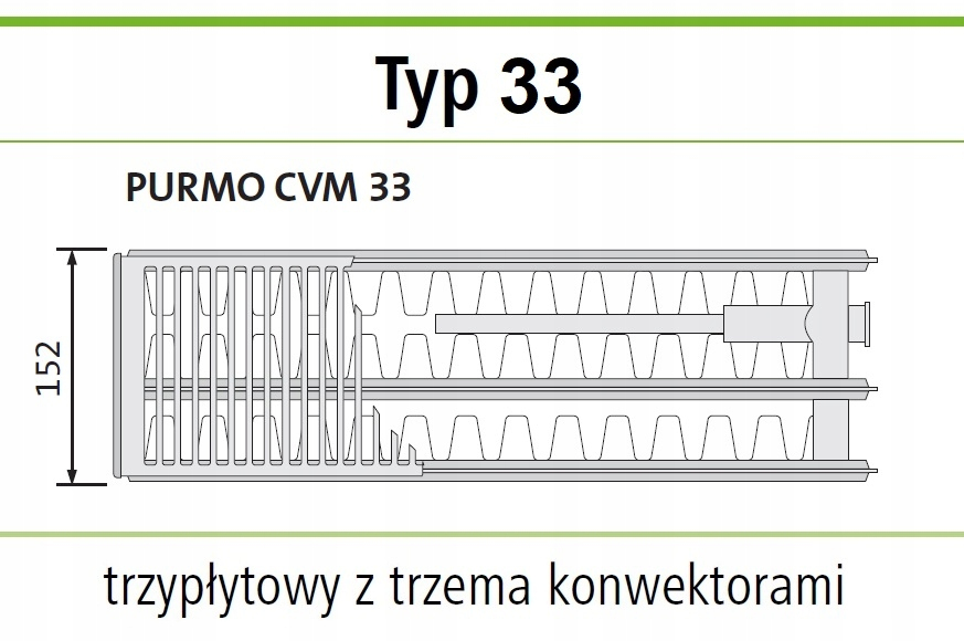 Grzejnik PURMO VM 33 300x2000 dolny ŚRODKOWY ANTRACYT