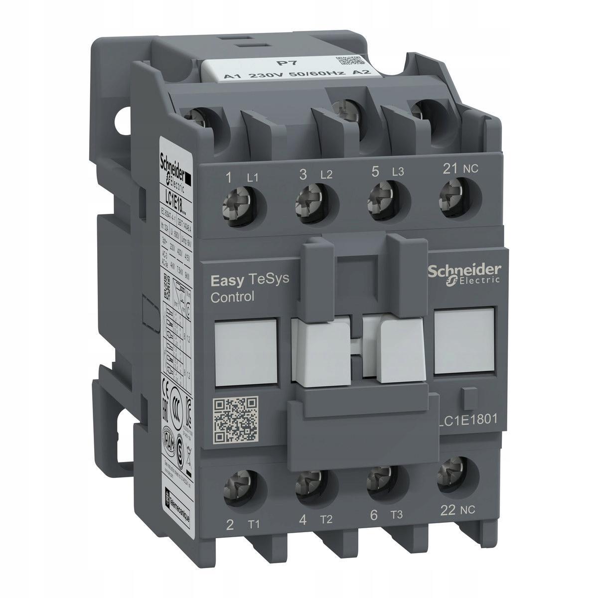 Stycznik mocy, Easy TeSys Control, AC-3, 18A, 3P(1NC), cewka 230V, 50/60Hz