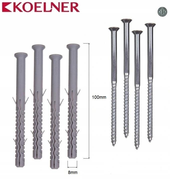KOELNER Kołek fi 8x100 mm z długą płaszczyzną podziału z wkrętem stożkowym