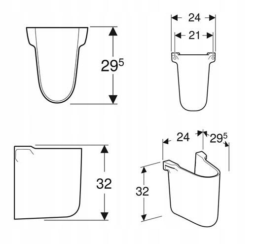 REKORD Półpostument umywalkowy