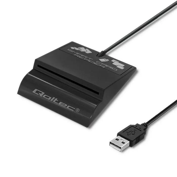 QOLTEC Inteligentny czytnik chipowych kart ID SCR-0636, USB typu C, 50636