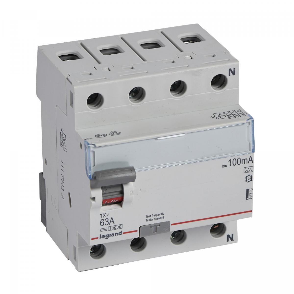 LEGRAND Wyłącznik różnicowoprądowy P 304 4P 63 A 100 mA typ A serii TX3