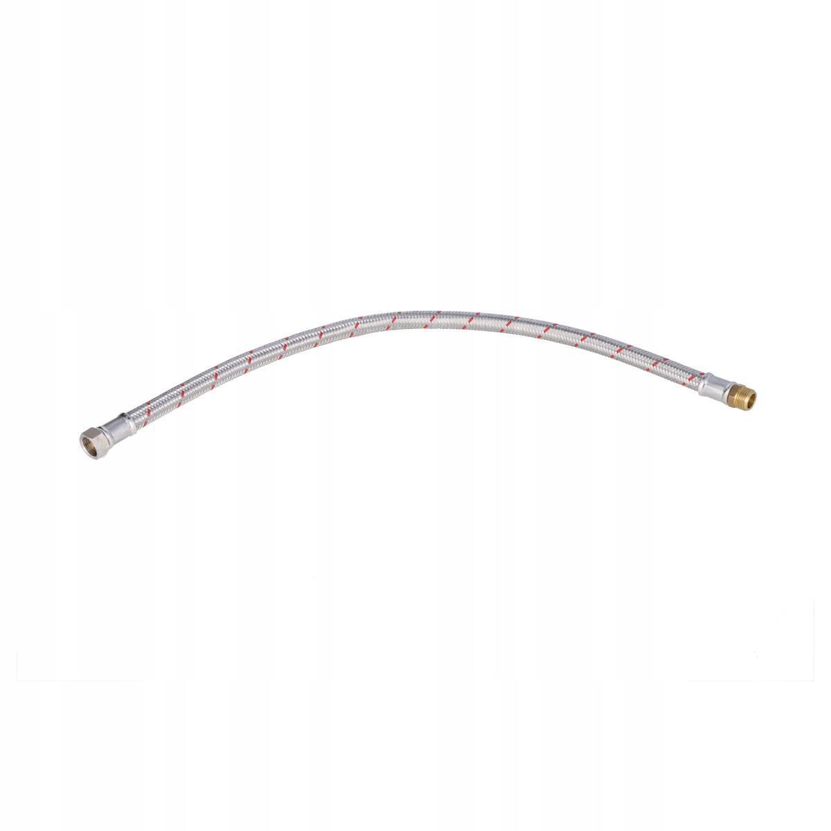 Wąż w oplocie 10bar,L=70 cm,1/2 gwint wewnętrzny / gwint zewnętrzny nierdz