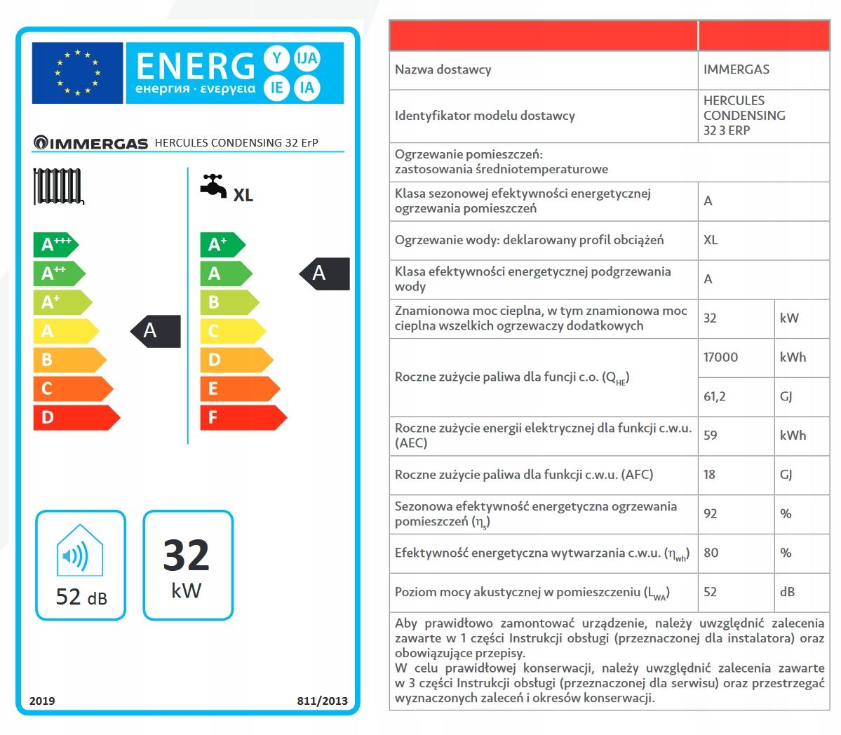 IMMERGAS HERCULES CONDENSING 32 3 ERP 2-f 48h