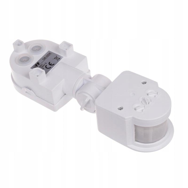 F&F Czujnik ruchu DR-05 W podczerwony, biały, natynkowy, 230V AC, 1000W