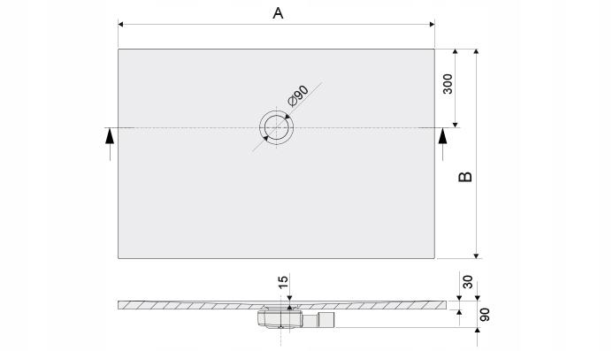 Brodzik min prostokąt 100x120x3 cm SANPLAST Open Mineral B-M/OPEN