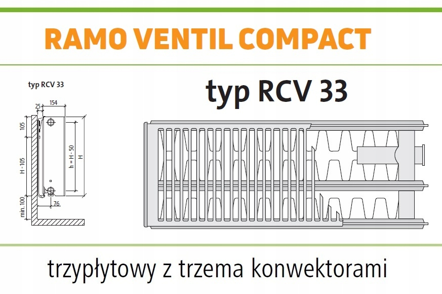 PURMO RAMO RCV33 600x2300 V 33 DOLNY Lewy