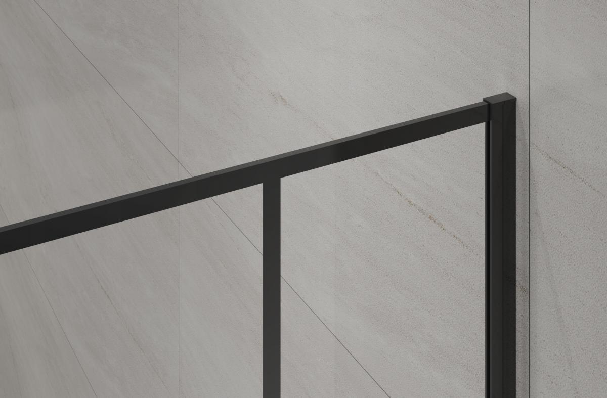 INVENA KABINA WALK-IN II 120X200CM GEOMETRYCZNA 8MM SHINY-GLASS CZARNY