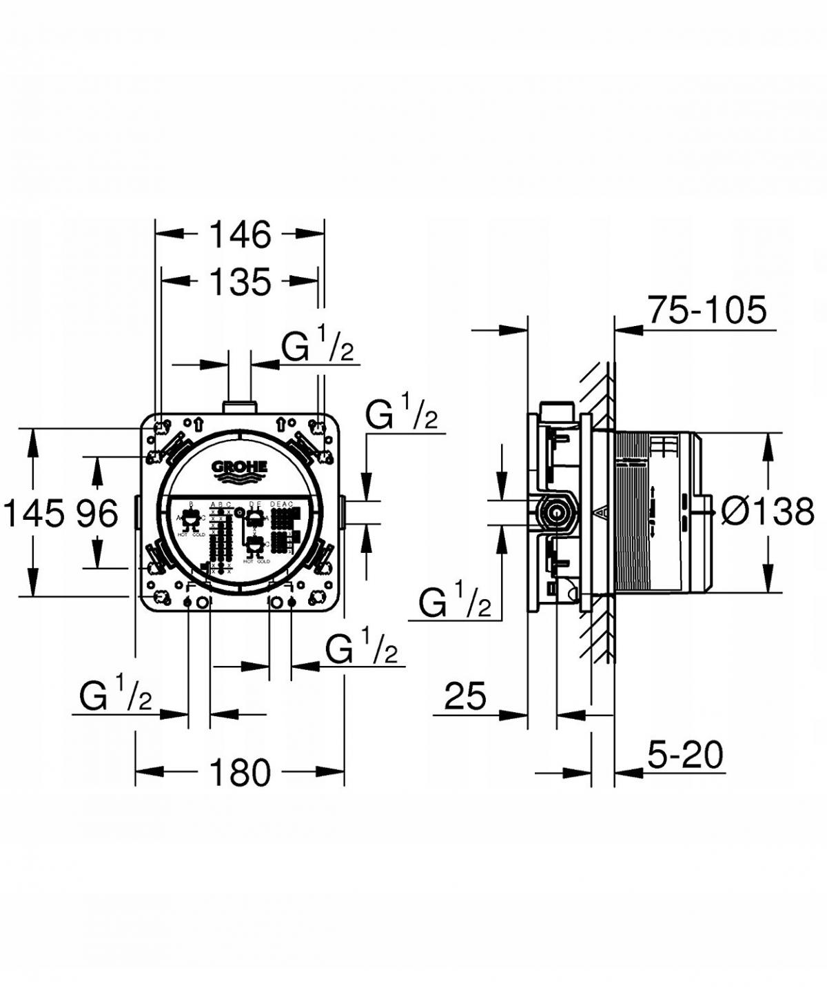 GROHE Element podtynkowy uniwersalny GROHE Rapido SmartBox
