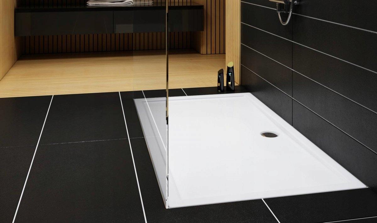 Brodzik kompozytowy 3.043 Stabilsound Plus 80x90x5 cm Corrina, prostokątn