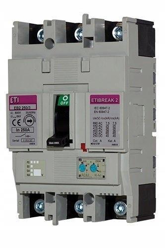 ETI Wyłącznik mocy 3P, 25kA, wyzwalacz TM EB2 250/3L 250A 3p