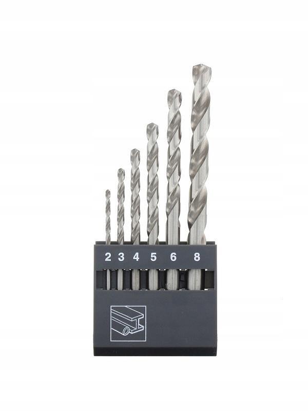 Zestaw wierteł HSS-Co DIN 338 kobaltowych, 6 szt, fi 2-3-4-5-6-8mm Abraboro